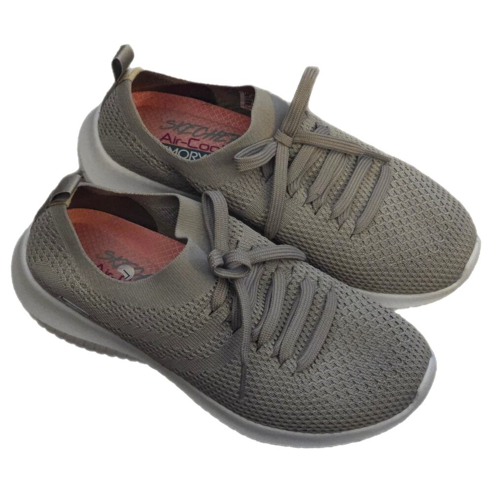 Skechers Memory Foam Air Cooled Taupe Slip On Shoes 6.5